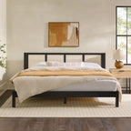Middlebrook Designs Boho Solid Wood Rattan Headboard King Bedframe
