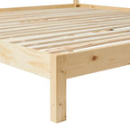 Boho Solid Wood Rattan Headboard King Bedframe