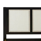 Boho Solid Wood Rattan Headboard King Bedframe