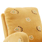 Modern Upholstered Rocker Armchair With Side Pocket, High Back Wooden Nursery Chair