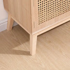 Boho TV Stand for 55 Inch TV, Entertainment Center with Adjustable Shelf