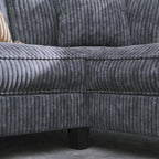 Shaped Corduroy Corner Couch with Armrest Storage