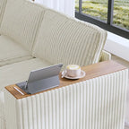 Shaped Corduroy Corner Couch with Armrest Storage