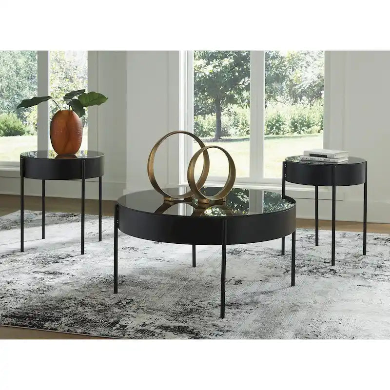 Ardoline Black Occasional Table Set (Set of 3) - 36 W x 36 D x 18.25 H