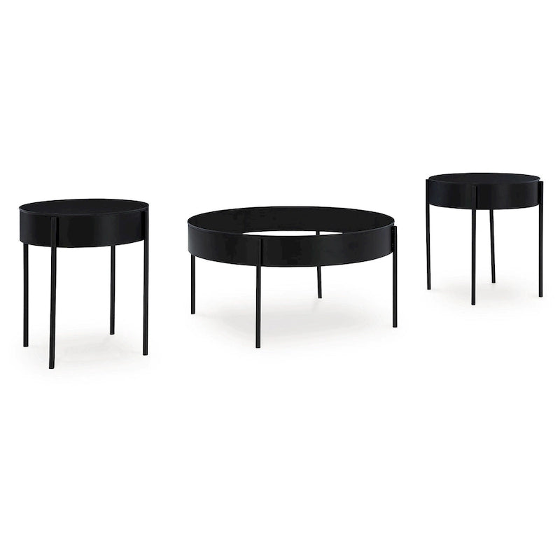 Ardoline Black Occasional Table Set (Set of 3) - 36 W x 36 D x 18.25 H