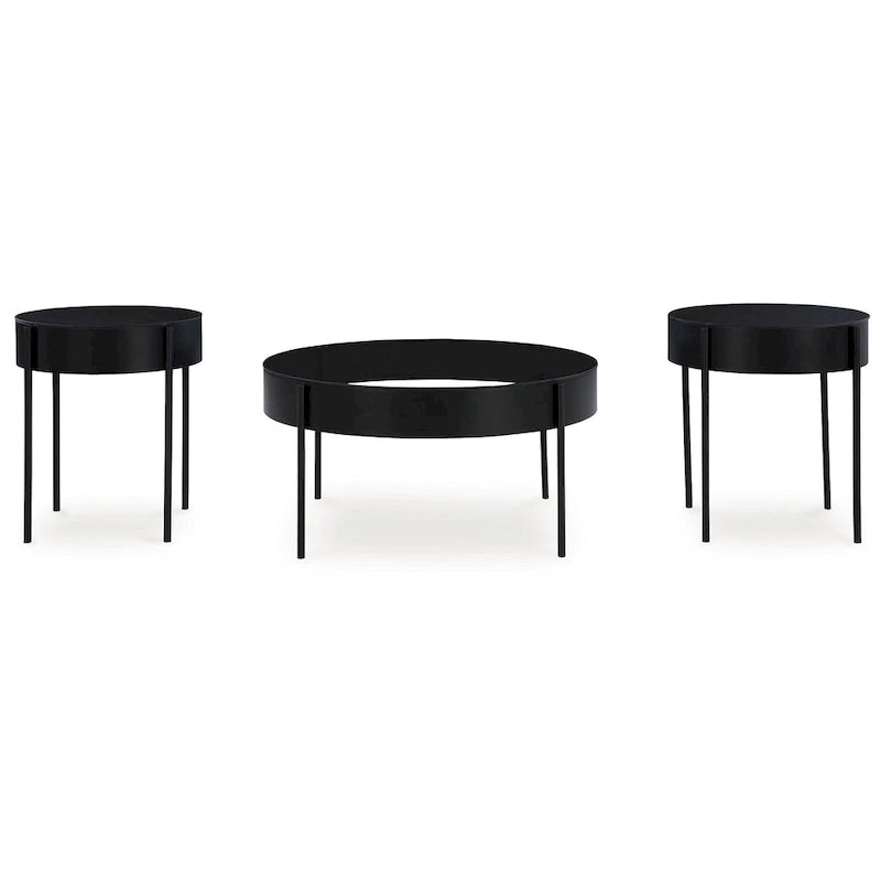 Ardoline Black Occasional Table Set (Set of 3) - 36 W x 36 D x 18.25 H