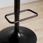 Modern Set of 2 Swivel Bar Stools with Leather Backrest Cushioned Seat Chrome-Plated Base Adjustable Height, for Kitchen Island