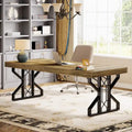 63-Inch Large Executive Office Desk, Rustic Brown Computer Desk
