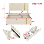 Queen Velvet Platform Bed with 2 Drawers, USB Port & Night Light