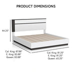 Furniture of America Conjira Modern 2-Piece White Wood Platform Bed and Nightstand Set