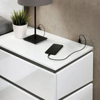 Furniture of America Conjira Modern 2-Piece White Wood Platform Bed and Nightstand Set