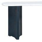 Entryway Console Table, Table with Oval Faux Marble Top for Entrance