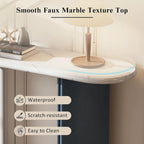 Entryway Console Table, Table with Oval Faux Marble Top for Entrance