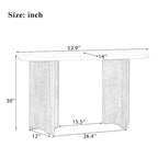 Entryway Console Table, Table with Oval Faux Marble Top for Entrance