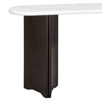 Entryway Console Table, Table with Oval Faux Marble Top for Entrance