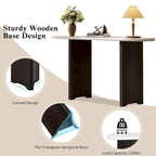 Entryway Console Table, Table with Oval Faux Marble Top for Entrance