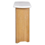 Entryway Console Table, Table with Oval Faux Marble Top for Entrance