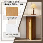 Entryway Console Table, Table with Oval Faux Marble Top for Entrance