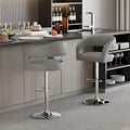 Rounded Mid-Back Barstools with Adjustable Height, Bar Stools(Set of 4)