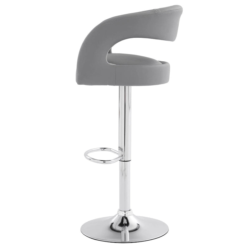 Rounded Mid-Back Barstools with Adjustable Height, Bar Stools(Set of 4)
