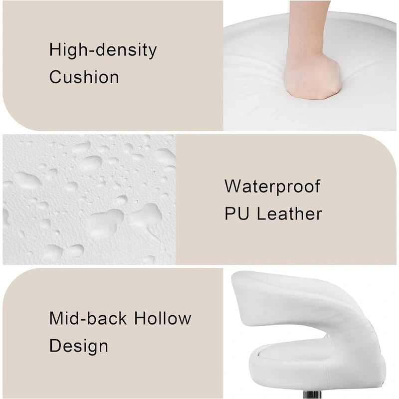 Rounded Mid-Back Barstools with Adjustable Height, Bar Stools(Set of 4)