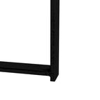 Modern Retro Stitching Round Coffee Table With Fir Wood Tabletop Black Cross Leg Base, for Living Room