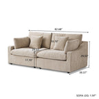 Modular Cloud Sectional Couches, Down Filled Comfort Minimalist Deep Sofa Couches for Office Apartment