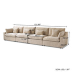 Modular Cloud Sectional Couches, Down Filled Comfort Minimalist Deep Sofa Couches for Office Apartment
