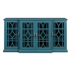 Teal Blue Modern 62 TV Stand with Large Top & 6 Shelves