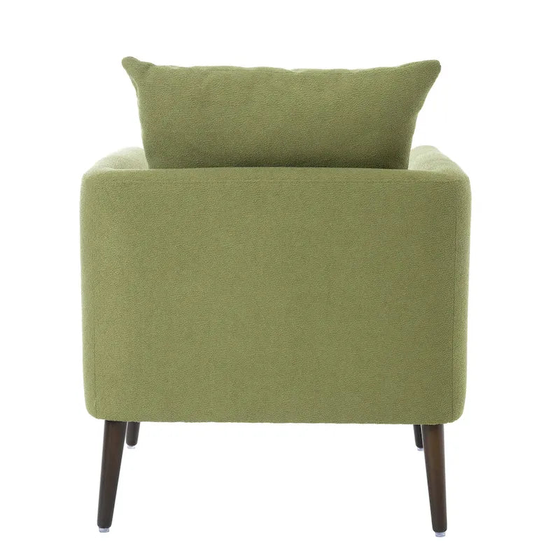 Modern 26.77 Upholstered Arm Chair with Solid Wood Legs and Waist Pillow