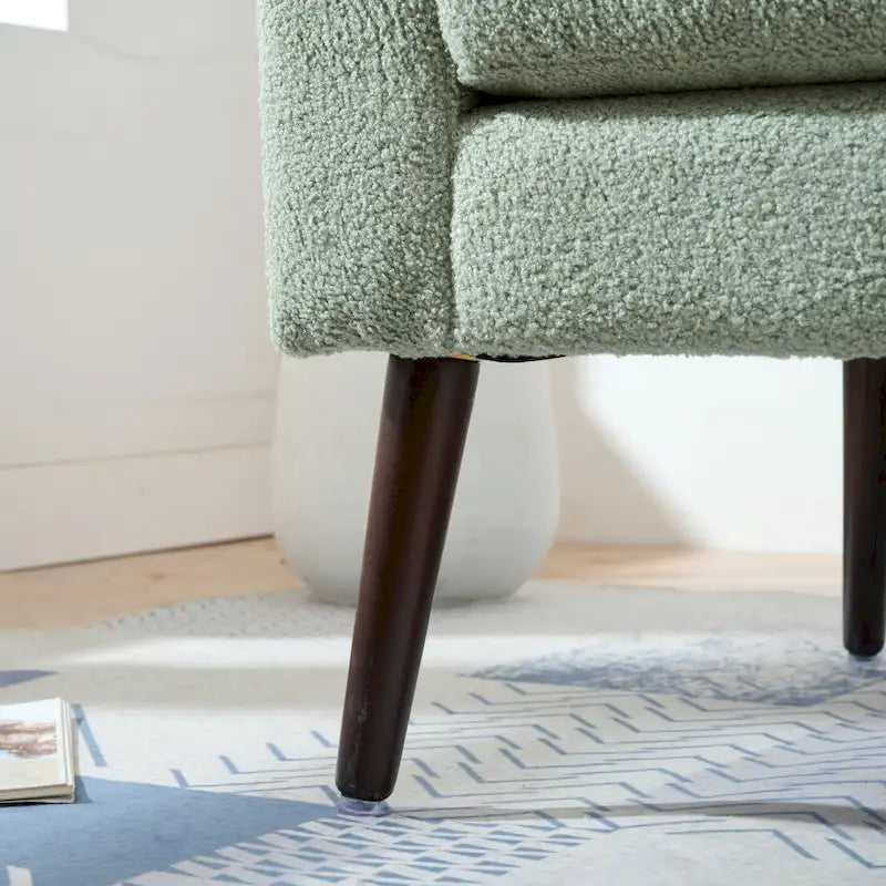 Modern 26.77 Upholstered Arm Chair with Solid Wood Legs and Waist Pillow