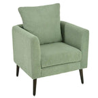 Modern 26.77 Upholstered Arm Chair with Solid Wood Legs and Waist Pillow