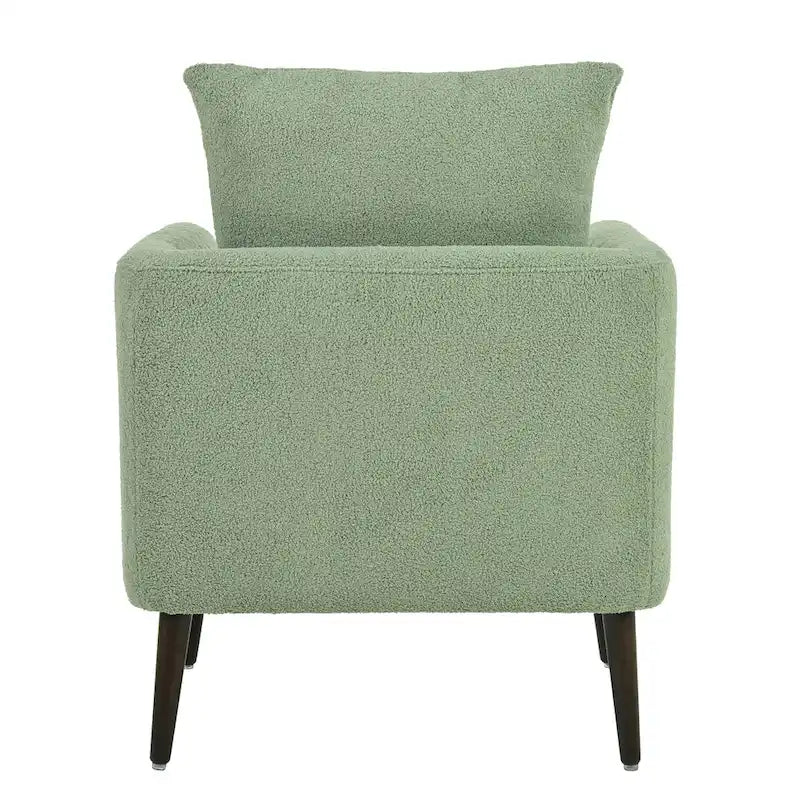 Modern 26.77 Upholstered Arm Chair with Solid Wood Legs and Waist Pillow