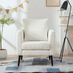 Modern 26.77 Upholstered Arm Chair with Solid Wood Legs and Waist Pillow