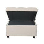 Beige Single Folding Ottoman Sofa Bed with Adjustable Back