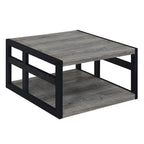 Square coffee table with shelves