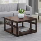 Square coffee table with shelves