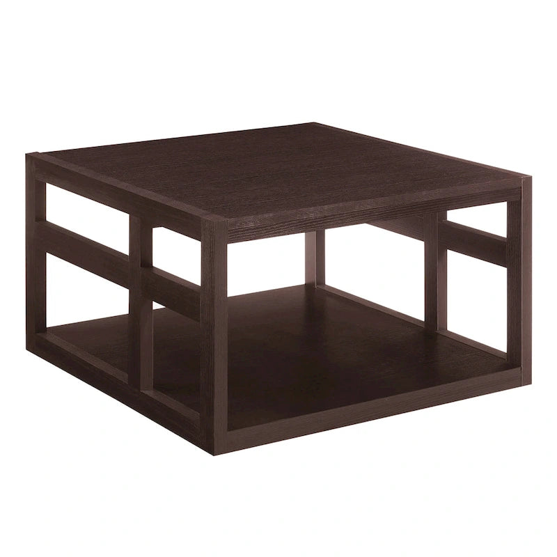 Square coffee table with shelves
