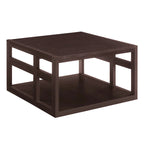 Square coffee table with shelves