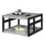 Square coffee table with shelves