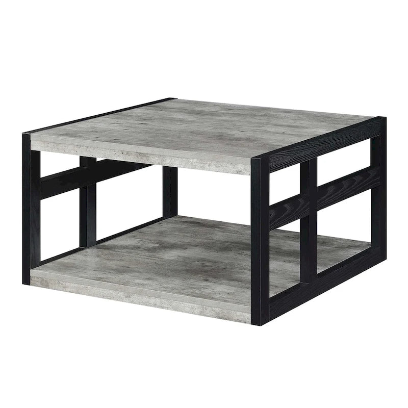 Square coffee table with shelves