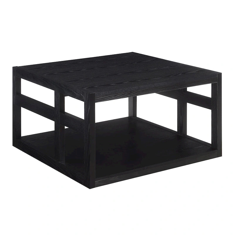 Square coffee table with shelves