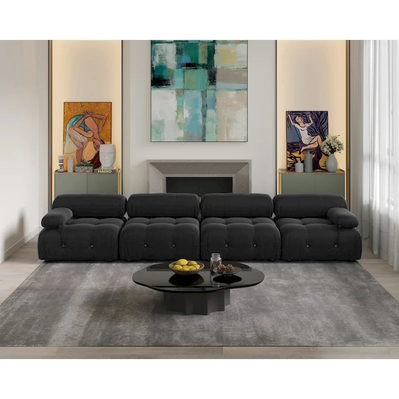 Convertible Sofa, Modern Velvet Sofa 3-Seater Couch for Living Room, Apartment