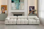 Convertible Modular Sectional Sofa, Modern Velvet Sofa 3-Seater Couch for Living Room, Apartment