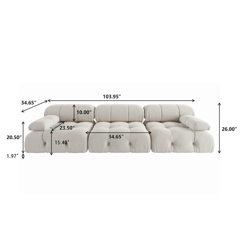 Convertible Sofa, Modern Velvet Sofa 3-Seater Couch for Living Room, Apartment