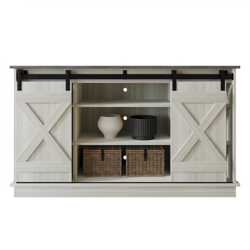Vintage Style with X-shaped Metal Glides Doors Sideboard