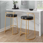 Silver Orchid Forrest Round Fixed-Height Counter Stool (Set of 2)