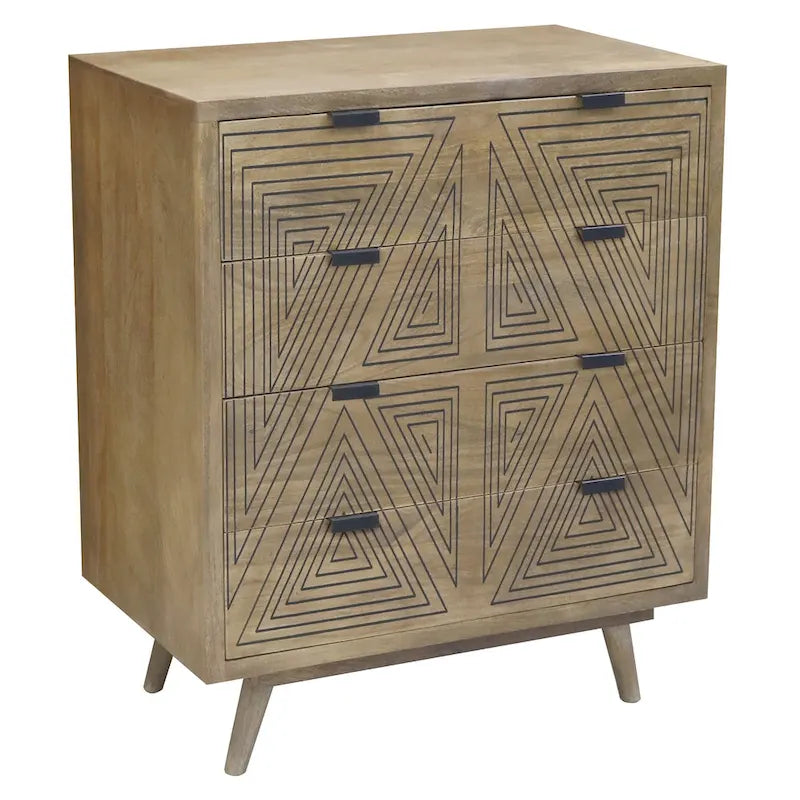 Bidi Mid-Century Modern 4-Drawer Mini Chest by Furniture of America