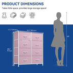 Modern 8-drawers Vertical Fabric Dresser Bedroom Storage Tower