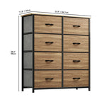 Modern 8-drawers Vertical Fabric Dresser Bedroom Storage Tower